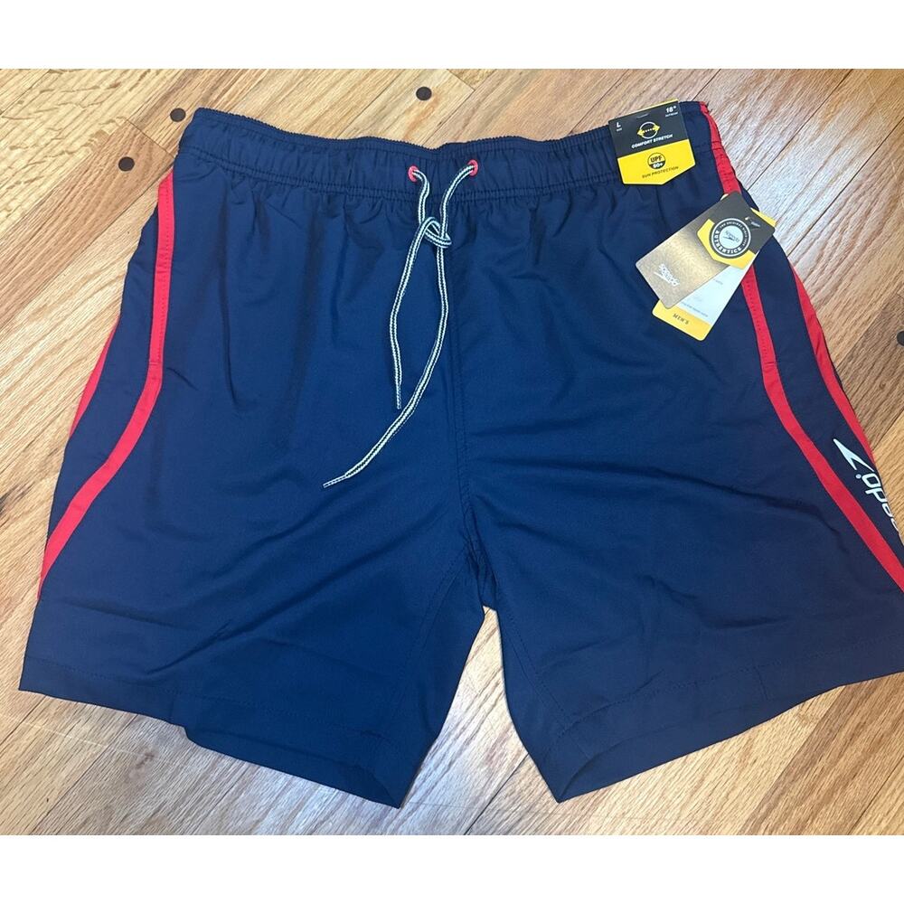 NEW Speedo Men’s Swim Trunks Swimsuit Lined Comfort Stretch Sz Large 18”